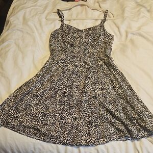 Old Navy Black and White Animal Print Mini Dress